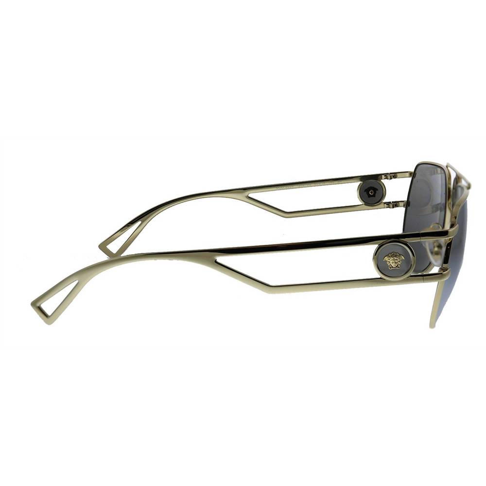 NEW VERSACE aviator metal sunglasses with silver mirror lens in pale gold - Picture 3 of 3
